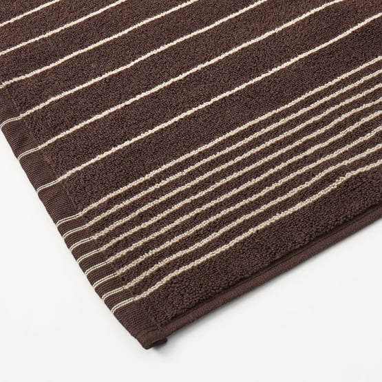 European Gabriella Chocolate & Natural Turkish Cotton Bath Mat