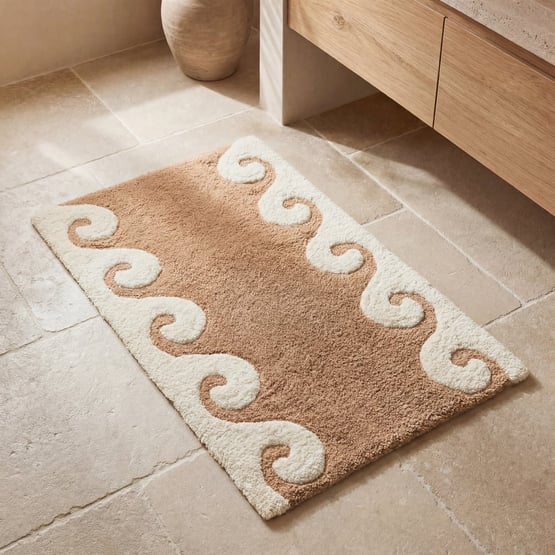 Wave Sandalwood & Natural Bath Mat