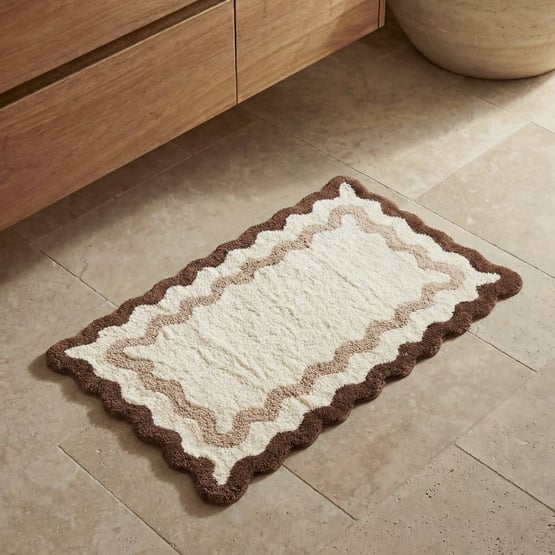 Mushroom & Coffee Scallop Bath Mat