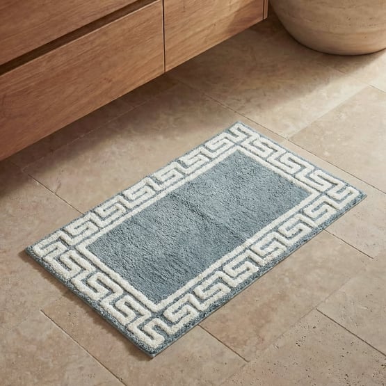 Theodore Blue & Natural Bath Mat Sea