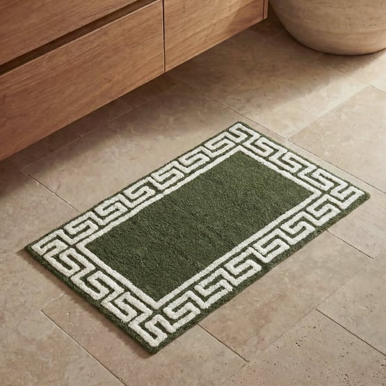 Theodore Chive & Natural Bath Mat