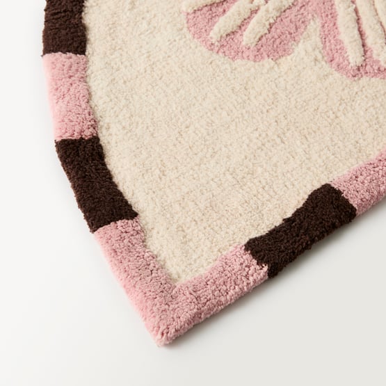 Corinne Floral Pink Blossom & Natural Bath Mat