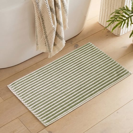 European Sophia Antique Pink & Pear Turkish Cotton Bath Mat