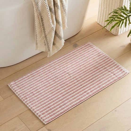 European Sophia Antique Pink & Pear Turkish Cotton Bath Mat