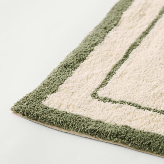 Windowpane Natural & Moss Bath Mat