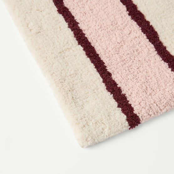 Block Natural & Pearl Pink Stripe Bath Mat