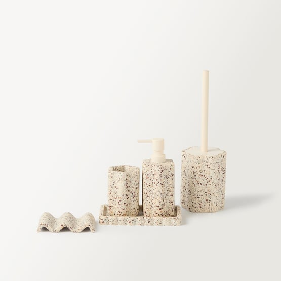 Enzo White & Chocolate Bathroom Accessories