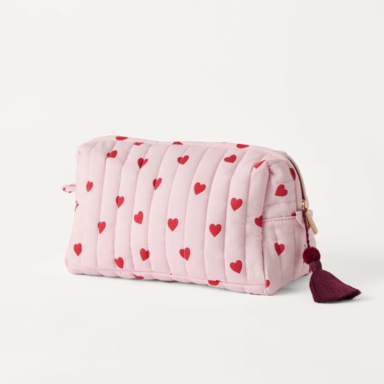 Pink & Red Heart Cosmetic Bag