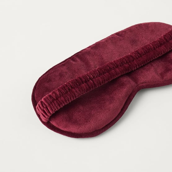 Embroidered Velvet Burgundy Floral Eye Mask