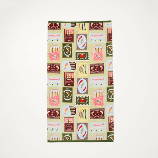 Flynns Celery & Multi Luxe Velour Beach Towel