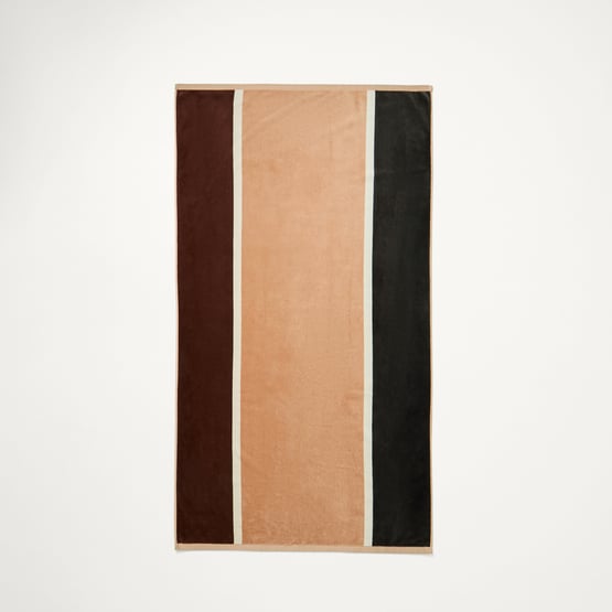 Narooma Chocolate & Multi Luxe Velour Beach Towel