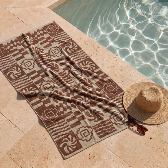 Kiama Chocolate Terry Textured Beach Towel