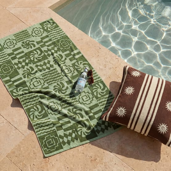 Kiama Chive Terry Textured Beach Towel
