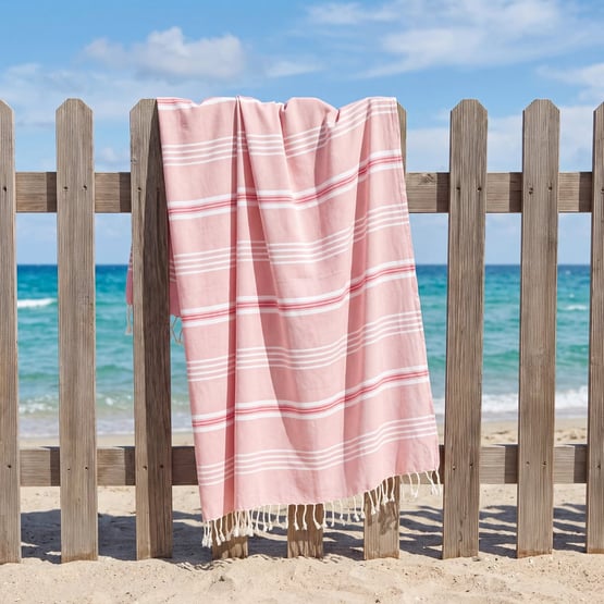 European Collection Pink Peshtemal Beach Towel
