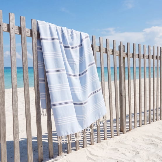 European Collection Blue Peshtemal Beach Towel