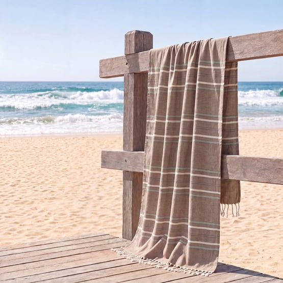 European Collection Chocolate Peshtemal Beach Towel