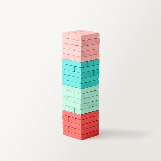 Summer Games Aqua & Pink Tumbling Tower