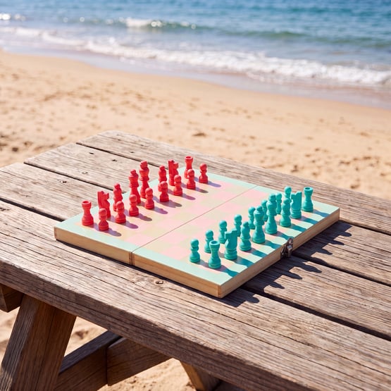 Summer Games Aqua & Pink 3 in 1 Board Games