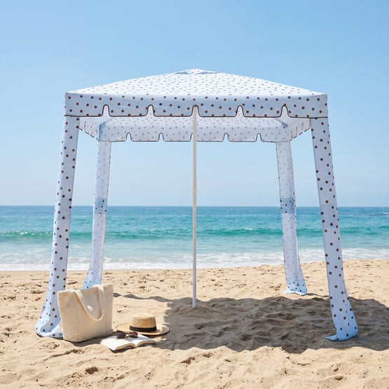Polkadot Blue & Chocolate Beach Cabana