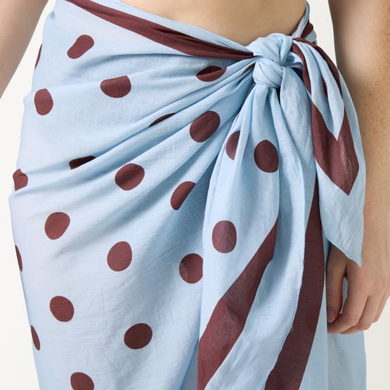 Polkadot Blue & Chocolate Beach Sarong