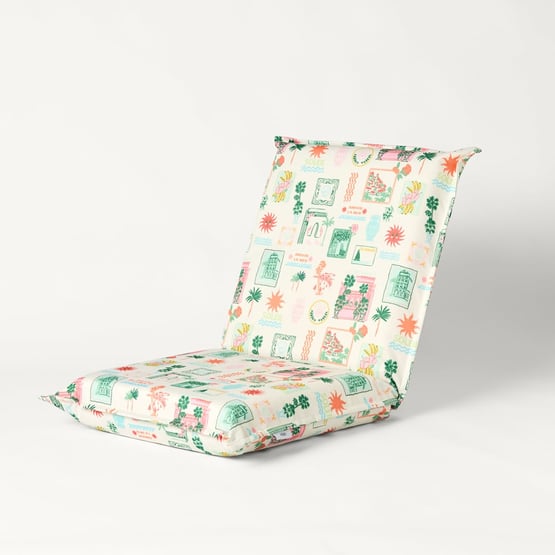 Hotel Mirage Aqua & Pink Beach Padded Canvas Chair