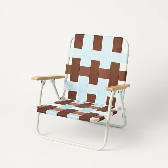 Beach Blue & Chocolate Woven Strap Chair