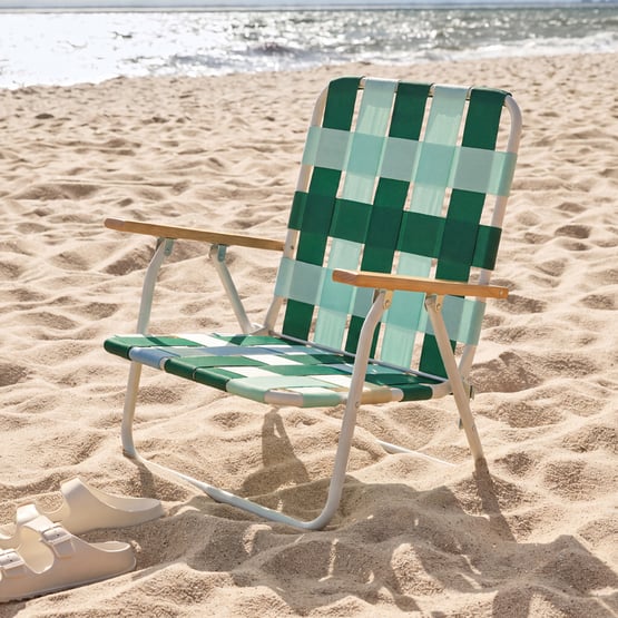 Beach Green & Aqua Woven Strap Chair