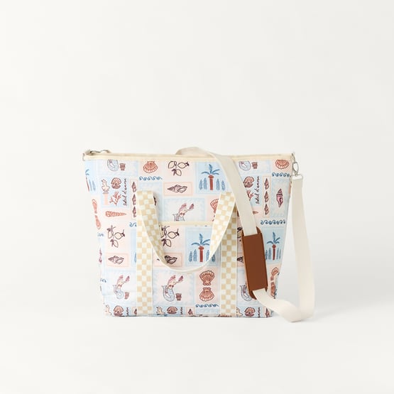 Nerida Blue & Pink Large Beach Cooler Bag