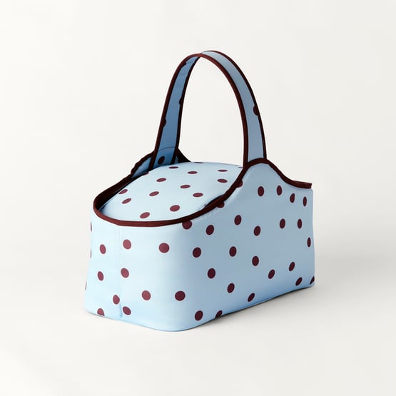Polkadot Blue & Chocolate Picnic Cooler Bag