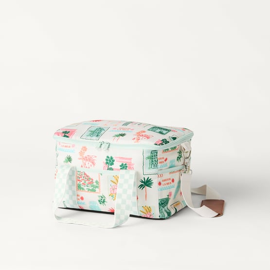 Hotel Mirage Aqua & Pink Beach Cooler Bag