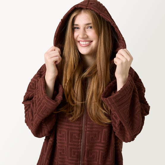 Trinity Chocolate Hooded Beach Zip Up