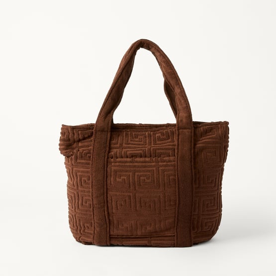 Trinity Chocolate Terry Textured Beach Tote
