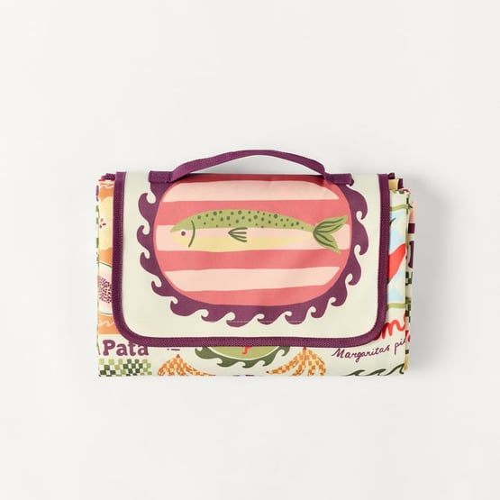 Sardinia Green & Burgundy Regular Picnic Rug