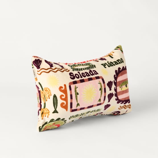 Inflatable Green & Burgundy Sardinia Beach Pillow 