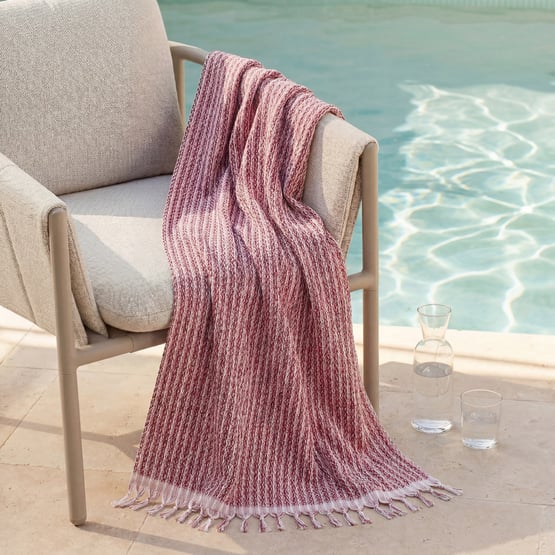 Iluka Pink & Multi European Turkish Cotton Beach Towel
