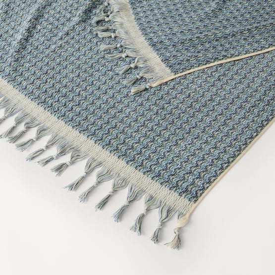 Iluka Blue & Multi European Turkish Cotton Beach Towel