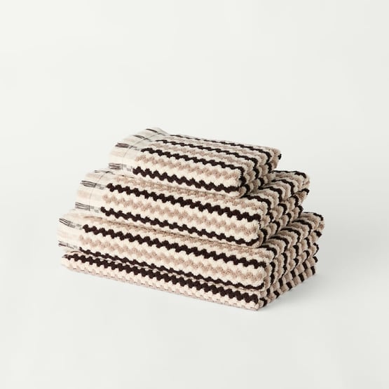 European Luella Turkish Cotton Chocolate & Mushroom Towel