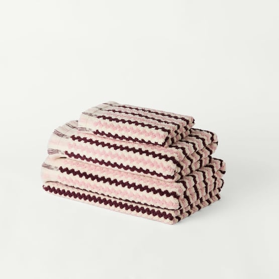 European Luella Turkish Cotton Pink & Burgundy Towel
