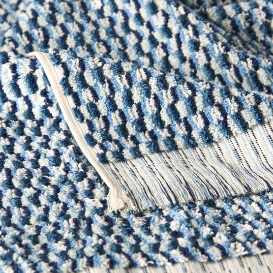 European Izmir Turkish Cotton Blue Multi Towel