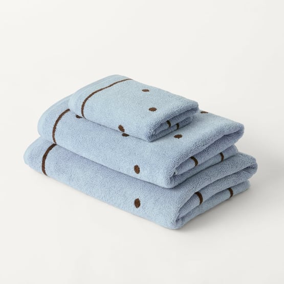 Odette Blue & Chocolate Spot Towel Range