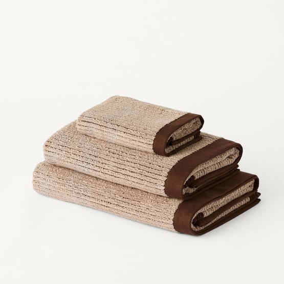 Brigette Border Mushroom & Chocolate Towel Range