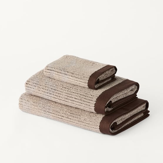 Brigette Border Mushroom & Chocolate Towel Range