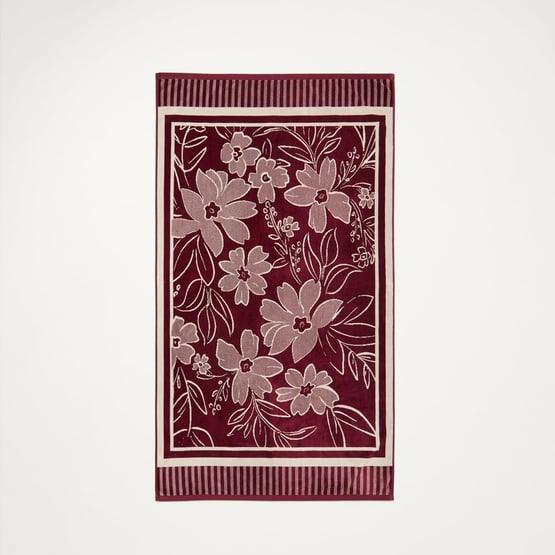 Luxe Burgundy Pambula Velour Beach Towel