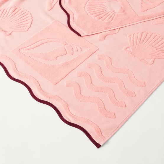 Terry Pink Airlie Textured Beach Towel