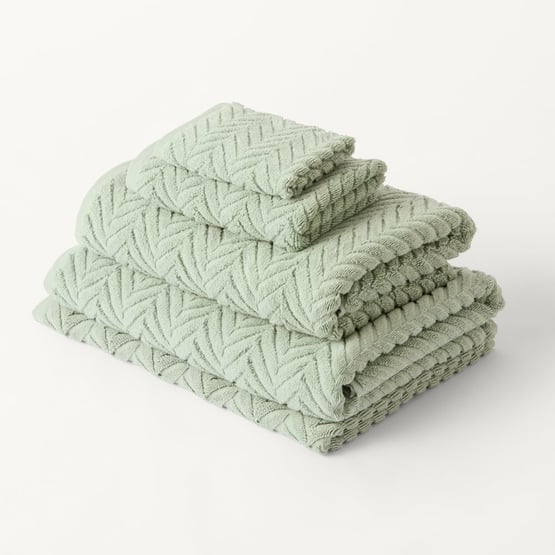 Mimosa Mineral Green Textured Towel Range