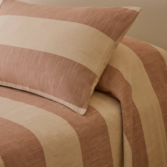 Carter Pecan Stripe Pillowcases
