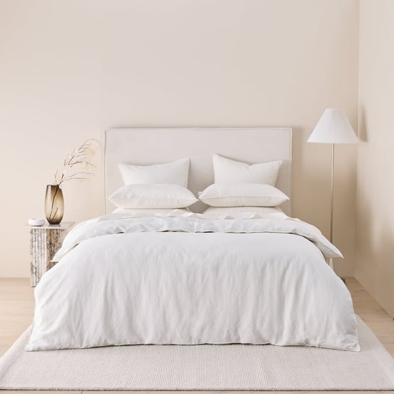 Vintage Washed Linen Coconut Quilt Cover Separates