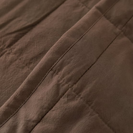 Stonewashed Cotton Chocolate Quilted Coverlet Separates