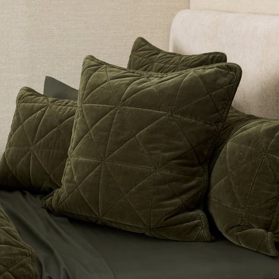 Vance Ivy Cotton Velvet Quilted Pillowcases