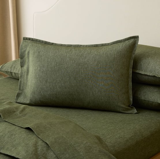 Melange Olive Flannel Quilt Cover Set + Separates